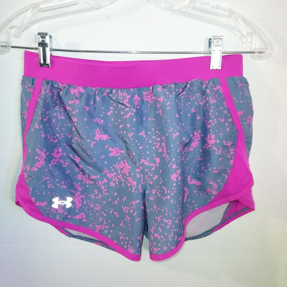 NWT Under Armour Womens Pink Tie Printed Active Wear Shorts size XS